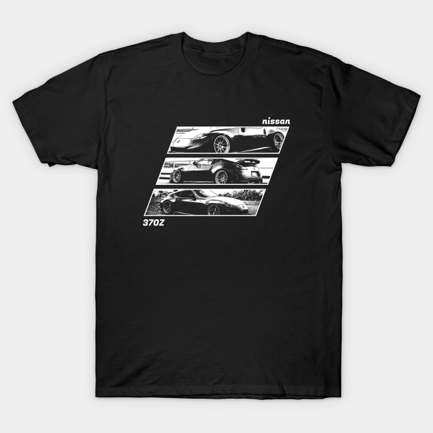 NISSAN 370Z Black 'N White Archive 2 (Black Version) T-Shirt by Cero